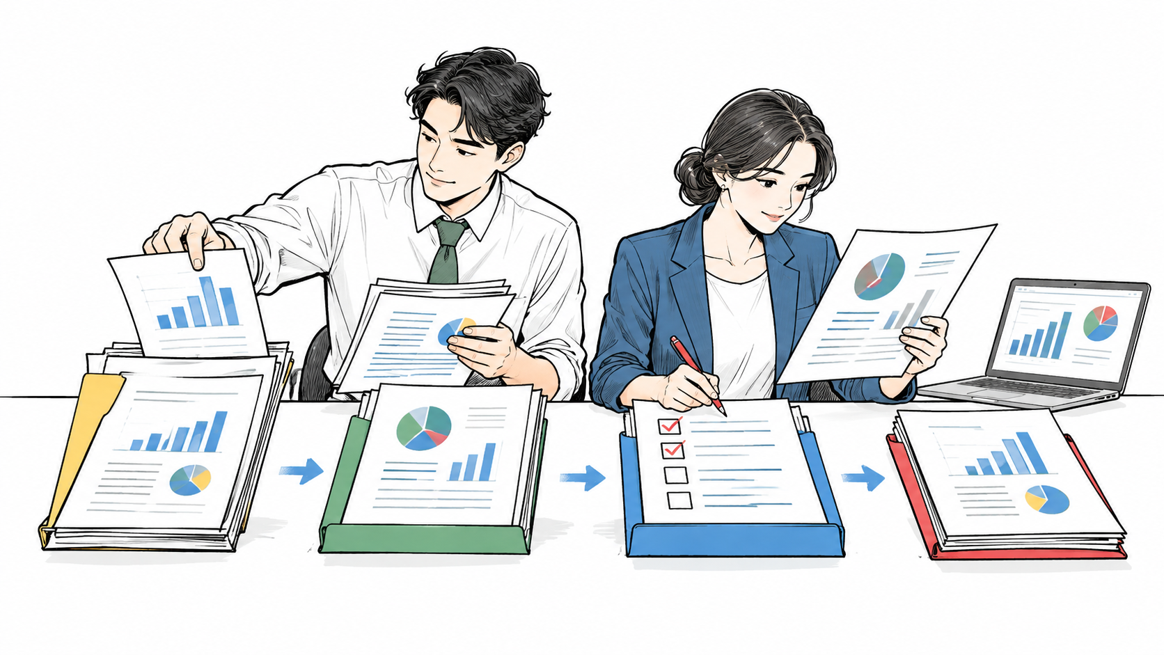 JagProject レポート工程設計の支援工程を表すイラスト